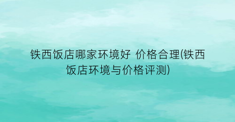铁西饭店哪家环境好 价格合理(铁西饭店环境与价格评测)